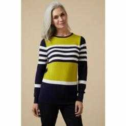 Wallis Striped Colour Block Crew Neck Jumper For Female -Cheap Wallis Store unnamed file 4046