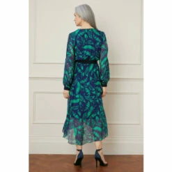 Wallis Silk Mix Feather Print Split Sleeve Wrap Midi Dress For Female -Cheap Wallis Store unnamed file 411