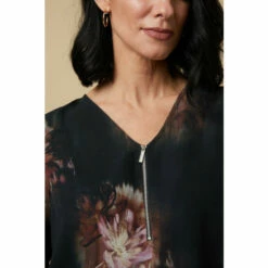 Wallis Petite Blurred Floral Zip Top For Female -Cheap Wallis Store unnamed file 4110