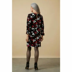 Wallis Black Floral Flute Sleeve Jersey Shift Dress For Female -Cheap Wallis Store unnamed file 4115