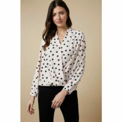 Wallis Blush Spot Woven Wrap Top For Female -Cheap Wallis Store unnamed file 4124