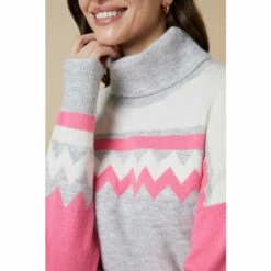 Wallis Grey Zig Zag Colour Block Jumper For Female -Cheap Wallis Store unnamed file 4134