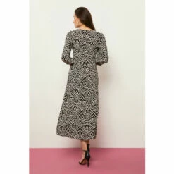 Wallis Animal Black Midi Button Through Dress For Female -Cheap Wallis Store unnamed file 4184