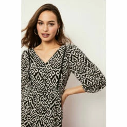 Wallis Animal Black Midi Button Through Dress For Female -Cheap Wallis Store unnamed file 4185