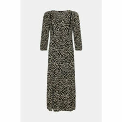 Wallis Animal Black Midi Button Through Dress For Female -Cheap Wallis Store unnamed file 4186