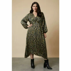 Wallis Curve Green Animal Twist Front Midi Dress For Female -Cheap Wallis Store unnamed file 4208