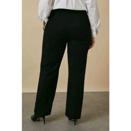 Wallis Curve Black Smart Wide Leg Trousers For Female 5 Wallis Curve Black Smart Wide Leg Trousers For Female - Image 3