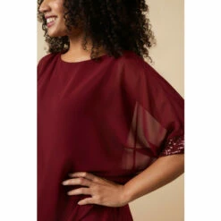 Wallis Curve Sequin Trim Sleeve Overlayer Dress For Female -Cheap Wallis Store unnamed file 4261