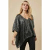 Wallis Sequin Asymmetric Overlay Top For Female