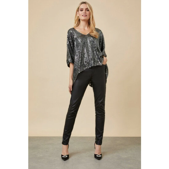 Wallis Sequin Asymmetric Overlay Top For Female 4 Wallis Sequin Asymmetric Overlay Top For Female - Image 2