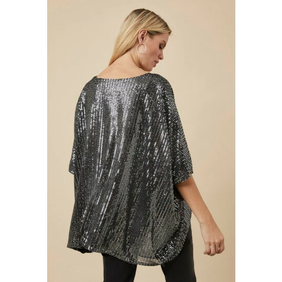 Wallis Sequin Asymmetric Overlay Top For Female 5 Wallis Sequin Asymmetric Overlay Top For Female - Image 3