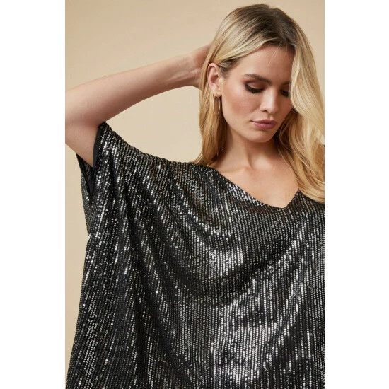 Wallis Sequin Asymmetric Overlay Top For Female 6 Wallis Sequin Asymmetric Overlay Top For Female - Image 4