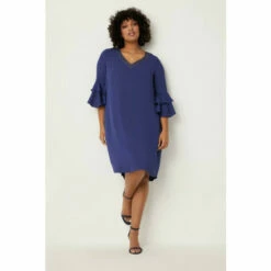 Wallis Curve Embellished Ruffle Sleeve Shift Dress For Female -Cheap Wallis Store unnamed file 428
