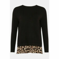 Wallis Petite Animal Woven Contrast Back Jumper For Female -Cheap Wallis Store unnamed file 4284