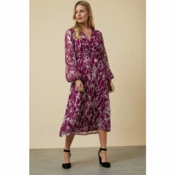 Wallis Petite Raspberry Twist Front Midi Dress For Female -Cheap Wallis Store unnamed file 4291