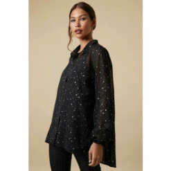 Wallis Foil Star High Low Shirt For Female -Cheap Wallis Store unnamed file 4304