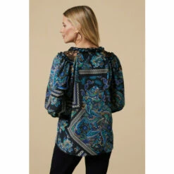 Wallis Petite Teal Paisley Lace Trim Tie Neck Blouse For Female 10 Wallis Petite Teal Paisley Lace Trim Tie Neck Blouse For Female -Cheap Wallis Store unnamed file 4323