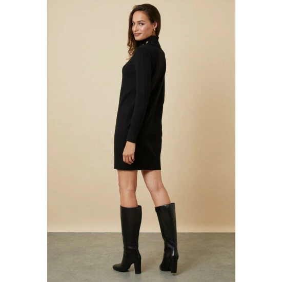 Wallis Black Polo Eyelet Necklace Dress For Female 5 Wallis Black Polo Eyelet Necklace Dress For Female - Image 3