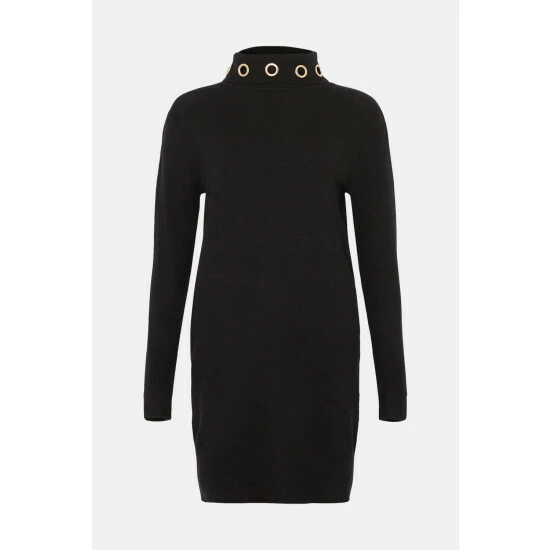 Wallis Black Polo Eyelet Necklace Dress For Female 7 Wallis Black Polo Eyelet Necklace Dress For Female - Image 5