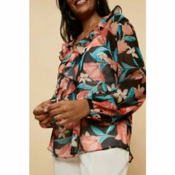 Wallis Petite Black Floral Ruffle Front Top For Female -Cheap Wallis Store unnamed file 4367