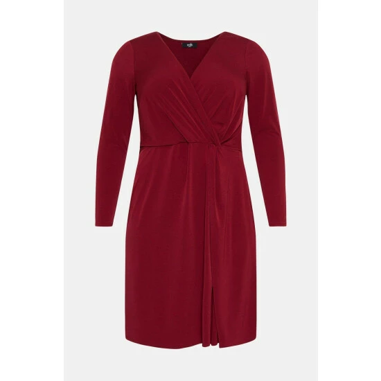 Wallis Curve Wine Jersey Knot Dress For Female 7 Wallis Curve Wine Jersey Knot Dress For Female - Image 5