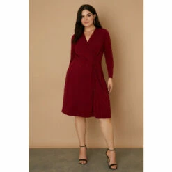 Wallis Curve Wine Jersey Knot Dress For Female 13 Wallis Curve Wine Jersey Knot Dress For Female -Cheap Wallis Store unnamed file 4387