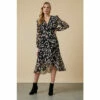 Wallis Mono Leopard Belted Wrap Dress For Female