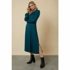 Wallis Twist Neck Blouson Sleeve Jersey Dress For Female