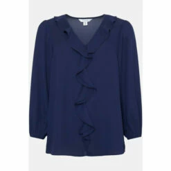 Wallis Navy Ruffle Front Blouse For Female -Cheap Wallis Store unnamed file 450