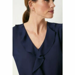 Wallis Navy Ruffle Front Blouse For Female -Cheap Wallis Store unnamed file 451
