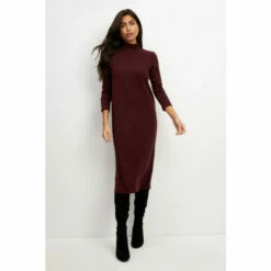 Wallis Soft Touch Rib Roll Neck Midi Dress For Female -Cheap Wallis Store unnamed file 4511