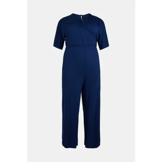 Wallis Curve Navy Jersey Wrap Jumpsuit For Female 7 Wallis Curve Navy Jersey Wrap Jumpsuit For Female - Image 5
