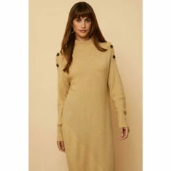 Wallis Ribbed High Neck Knitted Dress For Female
