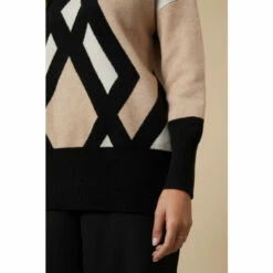 Wallis Neutral Geo Block Patterned High Neck Jumper For Female -Cheap Wallis Store unnamed file 4567