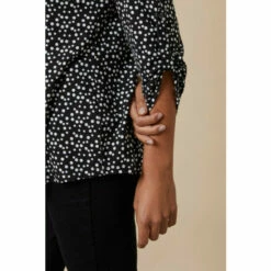 Wallis Mono Spot Button Down Jersey Shirt For Female -Cheap Wallis Store unnamed file 4573