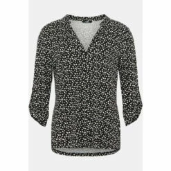 Wallis Mono Spot Button Down Jersey Shirt For Female -Cheap Wallis Store unnamed file 4574