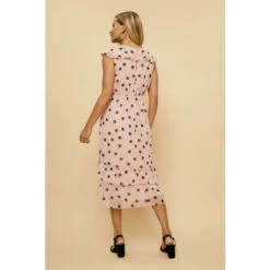 Wallis Petite Blush Spot Ruffle Midi Dress For Female -Cheap Wallis Store unnamed file 4598
