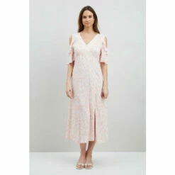 Wallis Leaf Printed Cold Shoulder Dress For Female