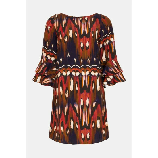 Wallis Black Blurred Peacock Slash Neck Shift Dress For Female 7 Wallis Black Blurred Peacock Slash Neck Shift Dress For Female - Image 5