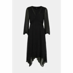 Wallis Sheer Sleeve Twist Front Dress For Female -Cheap Wallis Store unnamed file 4643