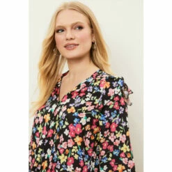 Wallis Petite Ditsy Floral Button Through Ruffle Detail Top For Female -Cheap Wallis Store unnamed file 4654