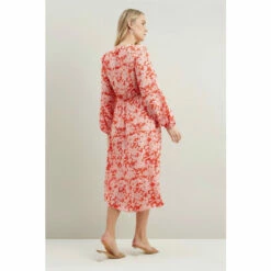 Wallis Floral Silhouette Ruffle Button Through Dress For Female -Cheap Wallis Store unnamed file 4678