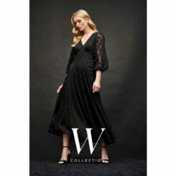 Wallis Large Dobby Spot Midi Dress For Female -Cheap Wallis Store unnamed file 4687