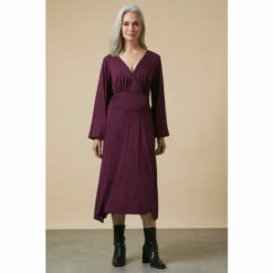 Wallis Berry Jersey Gathered Waist Dress For Female