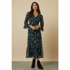 Wallis Tall Green Floral Ruffle Sleeve Tea Dress For Female -Cheap Wallis Store unnamed file 4706