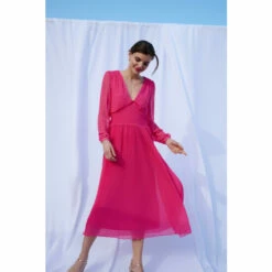 Wallis Pink Pleated Shirred Detail Maxi Dress For Female -Cheap Wallis Store unnamed file 4714