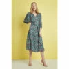 Wallis Petite Green Paisley Wrap Belted Dress For Female -Cheap Wallis Store unnamed file 4718