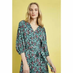 Wallis Petite Green Paisley Wrap Belted Dress For Female -Cheap Wallis Store unnamed file 4721