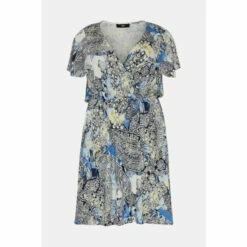 Wallis Curve Paisley Flutter Sleeve Jersey Dress For Female -Cheap Wallis Store unnamed file 4728