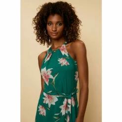 Wallis Green Floral Layered Fit & Flare Dress For Female -Cheap Wallis Store unnamed file 4745